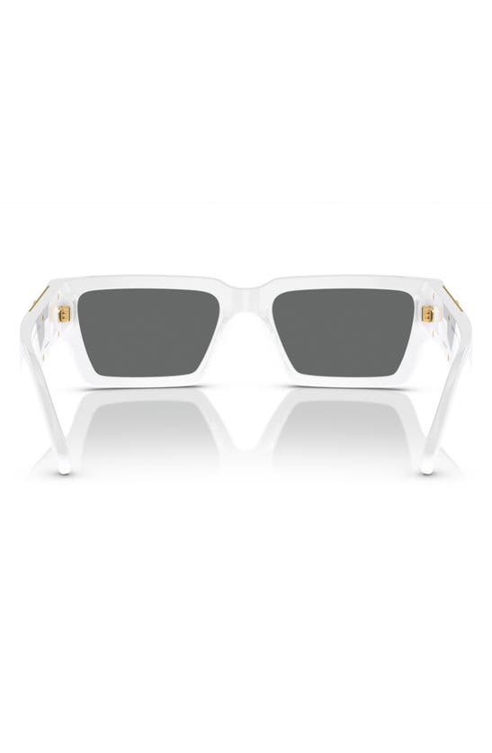 Versace 54mm Rectangular Sunglasses In White