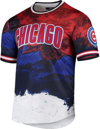 Pro Standard Men's Red/Royal Chicago Cubs Red White and Blue Dip Dye T-Shirt Size: Medium