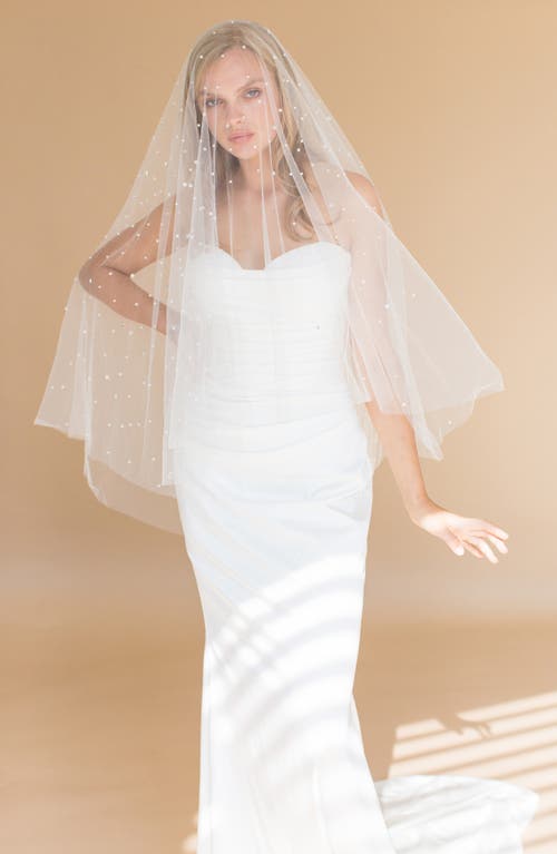 Shop Brides And Hairpins Brides & Hairpins Oona Fingertip Blusher Veil In Ivory