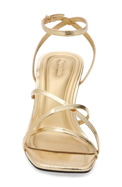 Open Edit Remington Ankle Strap Sandal In Gold Metallic