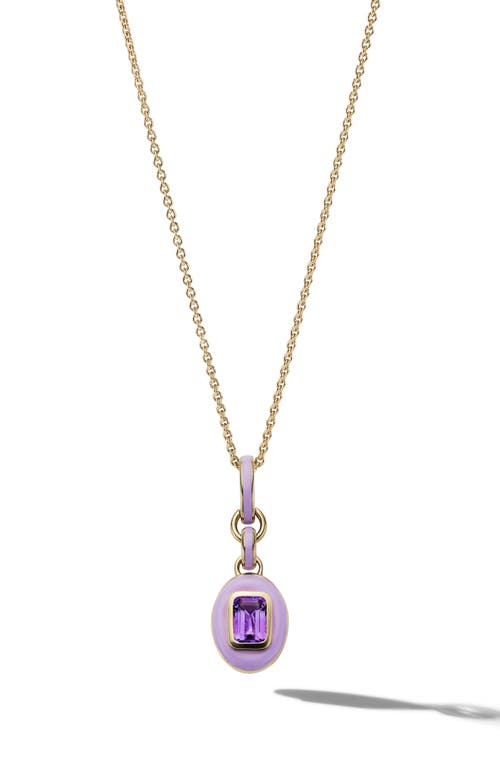 The Stone Charm Necklace in Amethyst