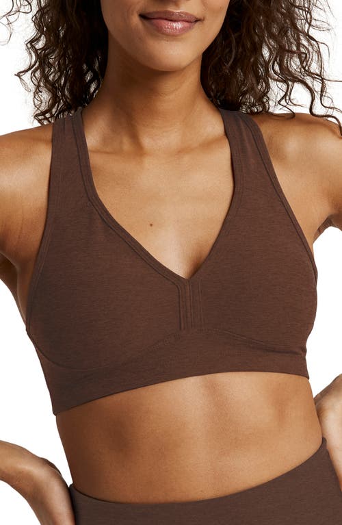 Shop Beyond Yoga Lift Your Spirits Sports Bra In Bold Mocha Heather