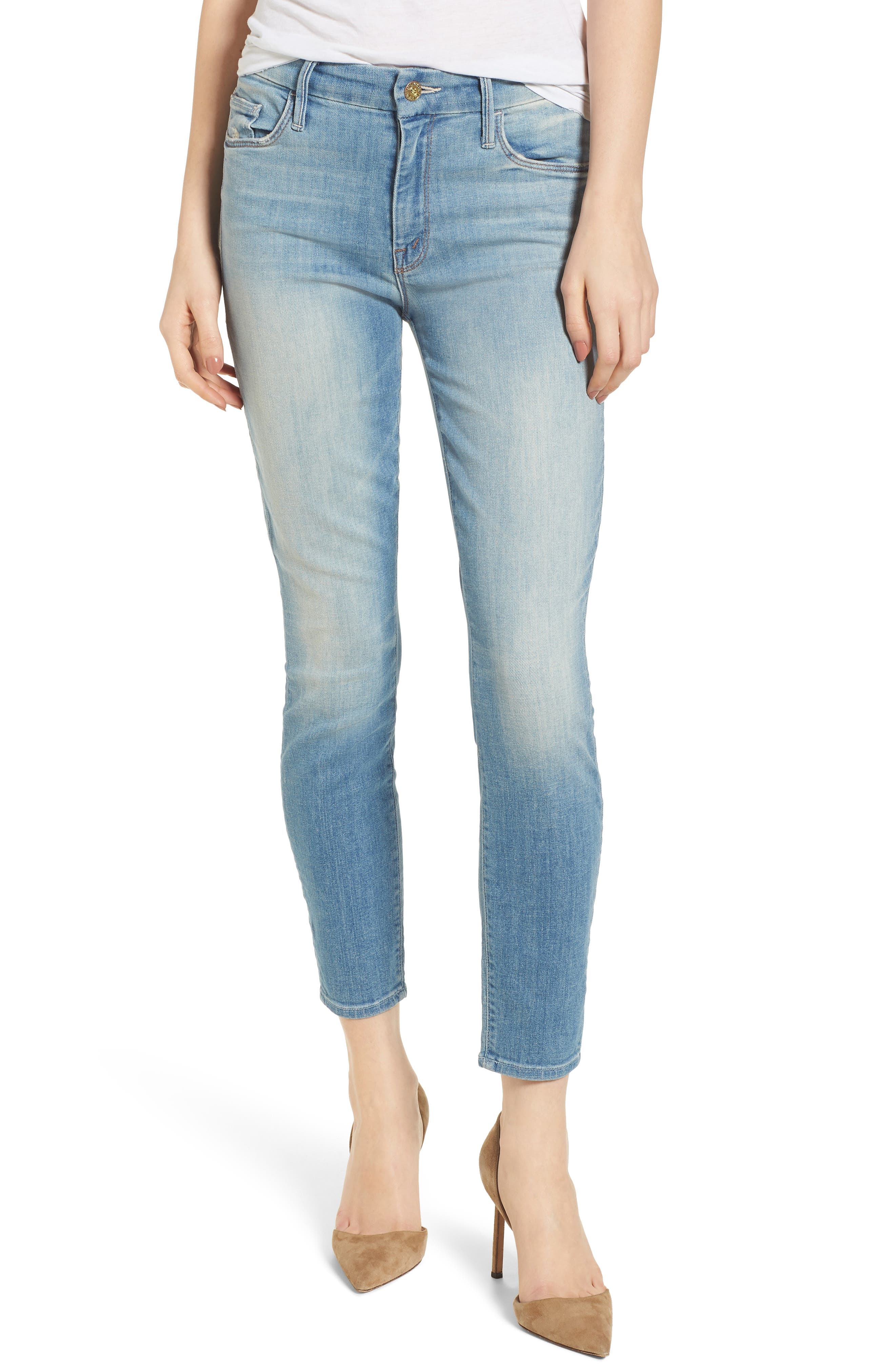 mother looker crop skinny jeans
