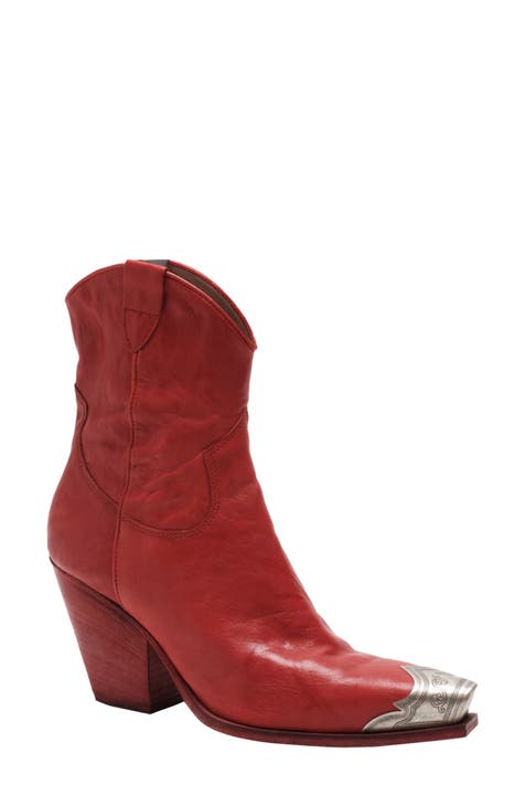 Free people back strap ankle leather boots