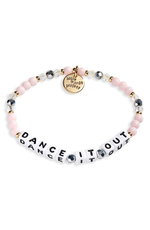 Little Words Project Dance It Out Beaded Stretch Bracelet in Blush White