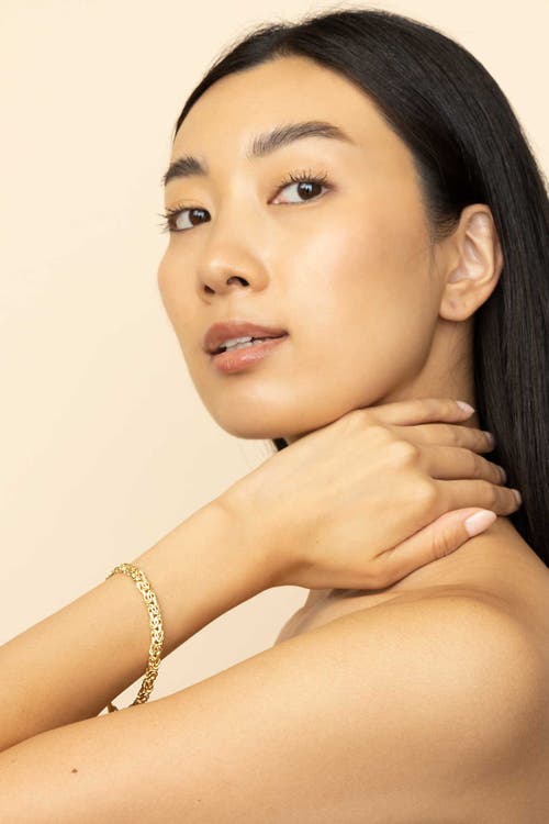 Oradina 14k Gold Classic Byzantine Bracelet In Yellow Gold