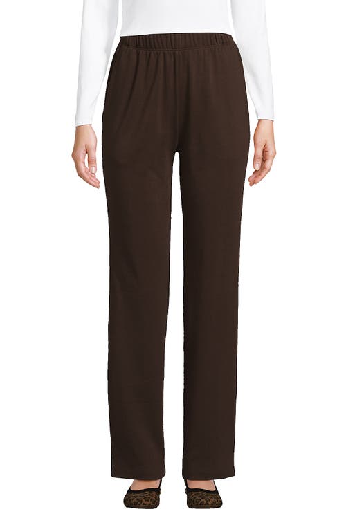 Lands' End Sport Knit High Rise Pants In Rich Coffee