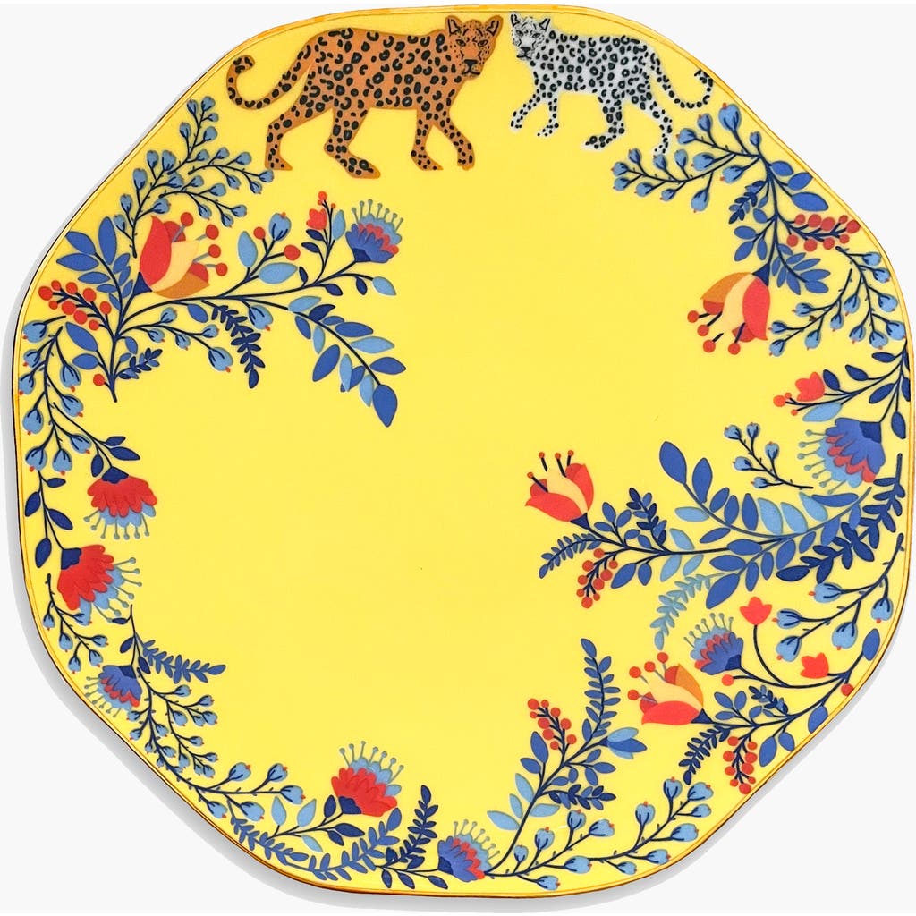 Jessie Zhao New York Amazon Rainforest Bone China Salad Plate In Yellow In Yellow