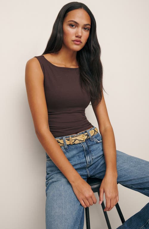 Reformation Dusk Stretch Knit Top In Mole