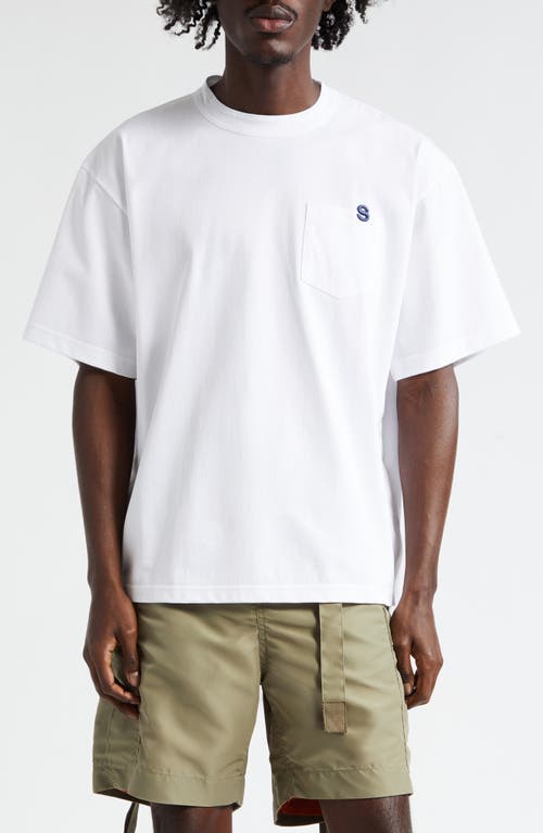 Sacai Embroidered Cotton Jersey T-Shirt White at Nordstrom,