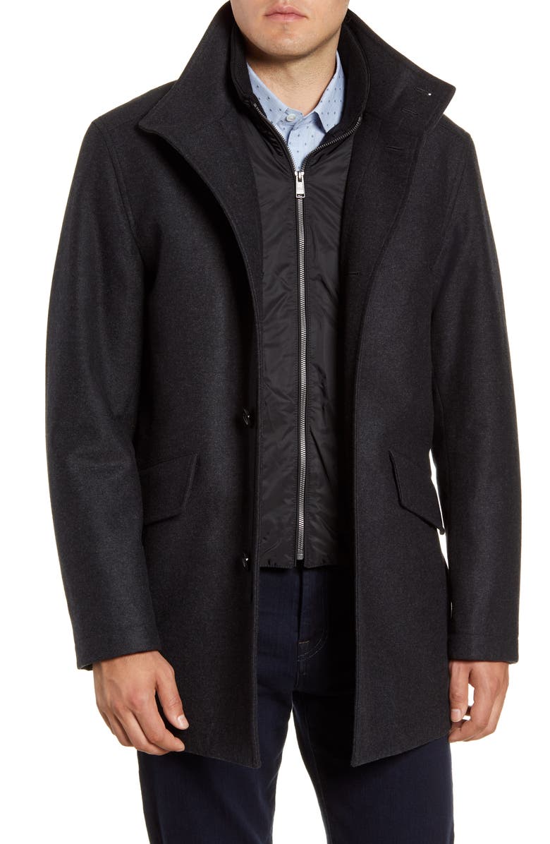 BOSS Coxtan Wool Blend Coat with Insert | Nordstrom