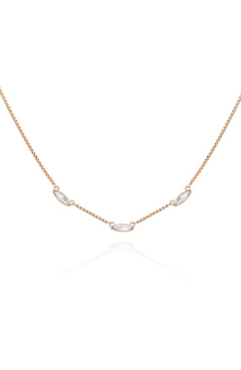 Navette Marquise Crystal Pendant Necklace