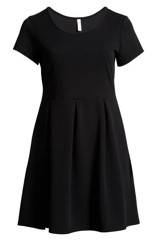 24seven Comfort Apparel Soft Flare T-shirt Dress With Pocket Detail In Black