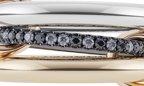 Spinelli Kilcollin Libra Mx Linked Pavé Diamond Rings In Yellow Gold/silver