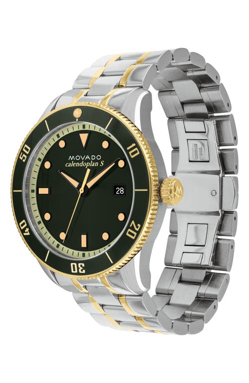 Shop Movado Heritage Bracelet Watch, 43mm In Gold/green/silver