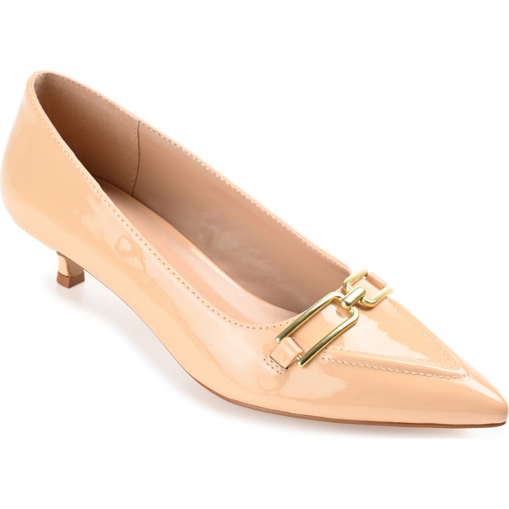 Journee Collection Rumi Metal Bit Kitten Heel Pump In Nude