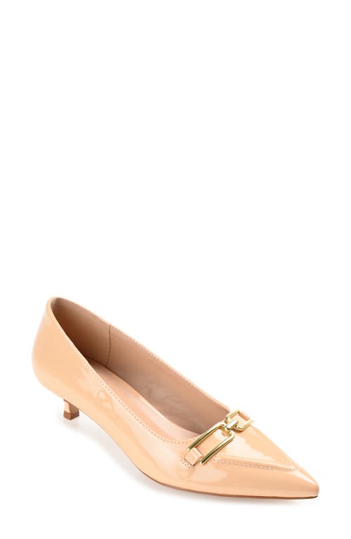 Journee Collection Rumi Metal Bit Kitten Heel Pump In Nude