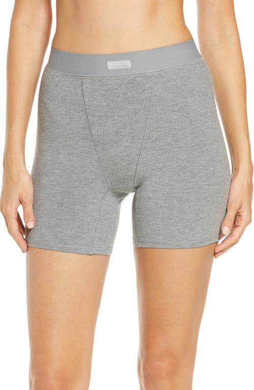 Soft Lounge Rib Boxers in Heather Gray