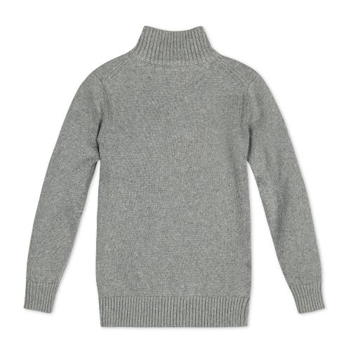 Shop Hope & Henry Boys' Organic Half Zip Sweater, Kids In Dark Gray Heather With Flecks