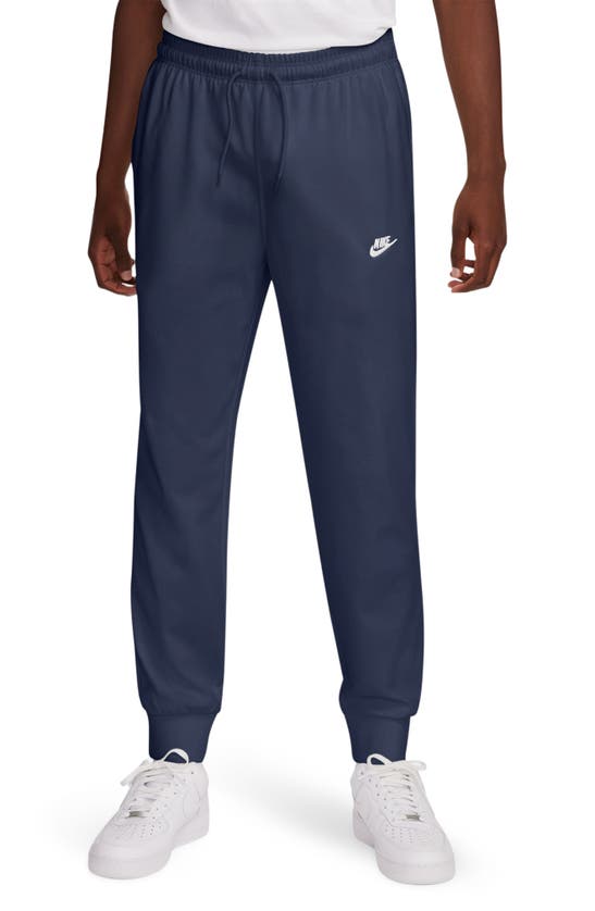 Shop Nike Club Knit Joggers In Midnight Navy/ White