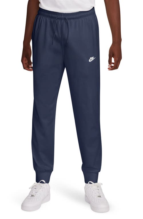 Shop Nike Club Knit Joggers In Midnight Navy/white