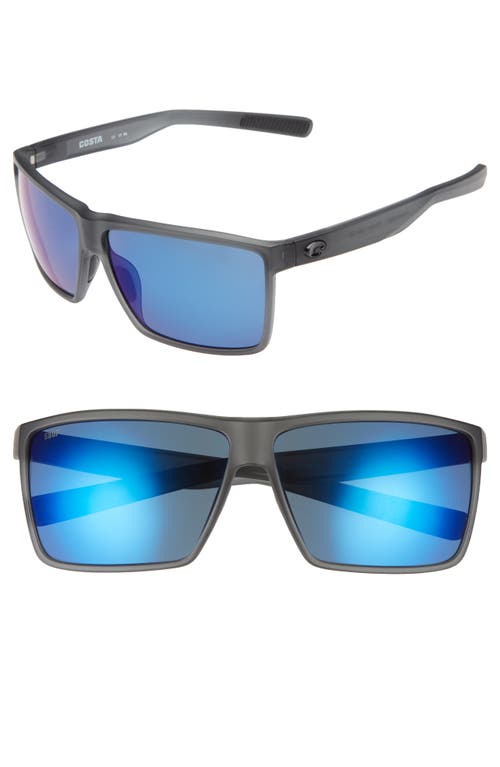 Costa Del Mar Rincon 63mm Polarized Sunglasses In Smoke Crystal/blue Mirror