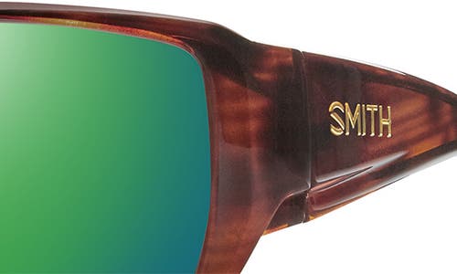 Smith Guides Choice Xl 63mm Chromapop™ Polarized Oversize Square Sunglasses In Tortoise/glass Green Mirror