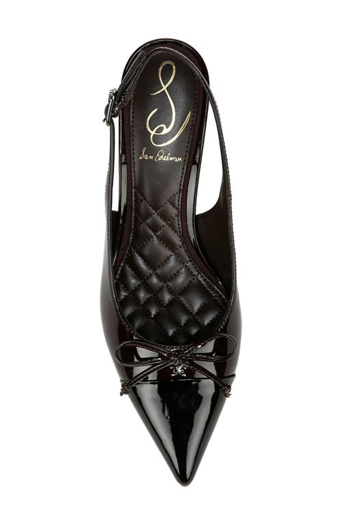 Shop Sam Edelman Willette Slingback Pointed Cap Toe Pump In Rich Chocolate/black