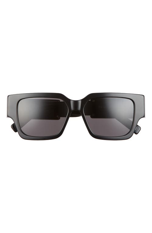 Dior 55mm Square Sunglasses in Shiny Black /Smoke
