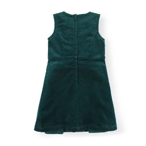 Hope & Henry Girls' Bow Front Jumper, Toddler In Deep Green Corduroy