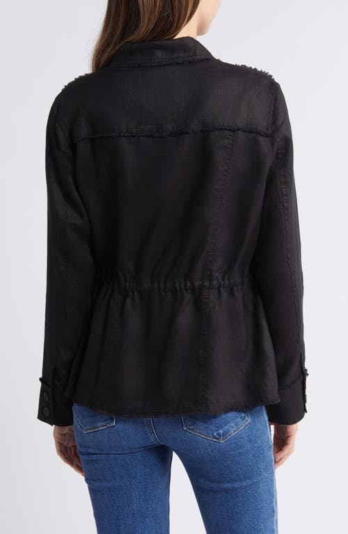 Tommy Bahama Two Palms Linen Utility Jacket In Black