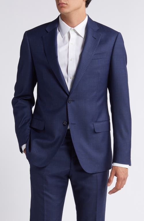 Shop Emporio Armani Blue Mélange Wool Suit In Royal Blue