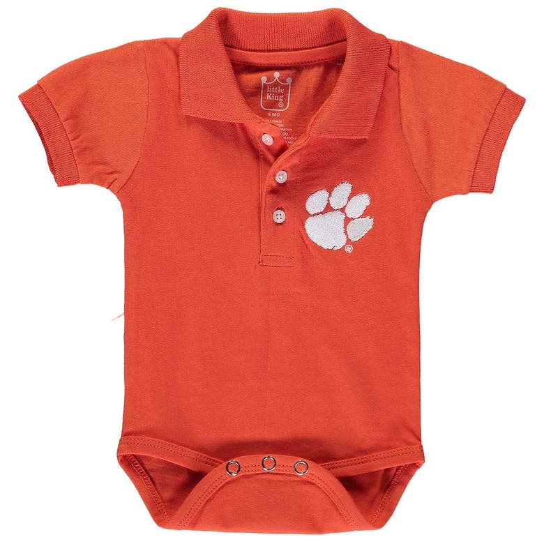 Little King Babies' Infant Orange Clemson Tigers Polo Bodysuit
