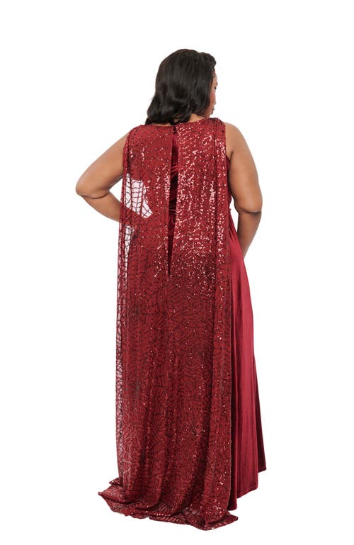 UNIQUE VINTAGE UNIQUE VINTAGE PLUS SIZE VELVET CAPE GOWN