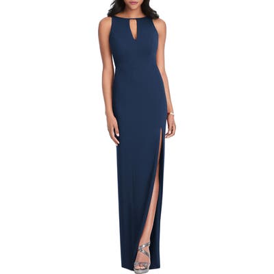 After Six Stretch Crepe Gown, Blue