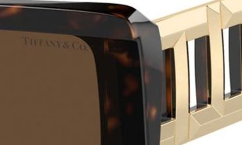 Tiffany & Co Womens Brown Tf4197 Rectangle-frame Tortoiseshell Acetate Sunglasses In Havana
