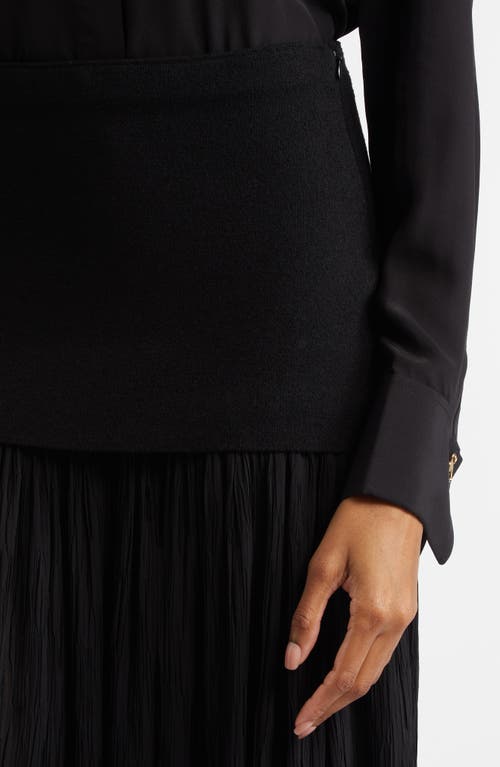 Proenza Schouler Paige Pleated Crepon And Stretch-knit Maxi Skirt In Black