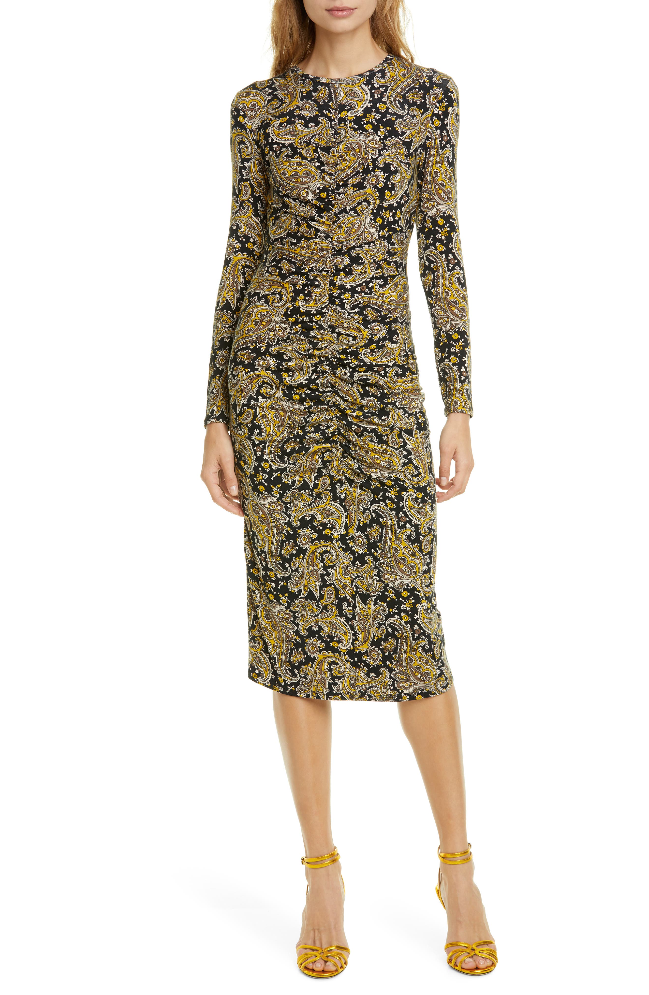 Joie Dresses Aja Long Sleeve Paisley Dress