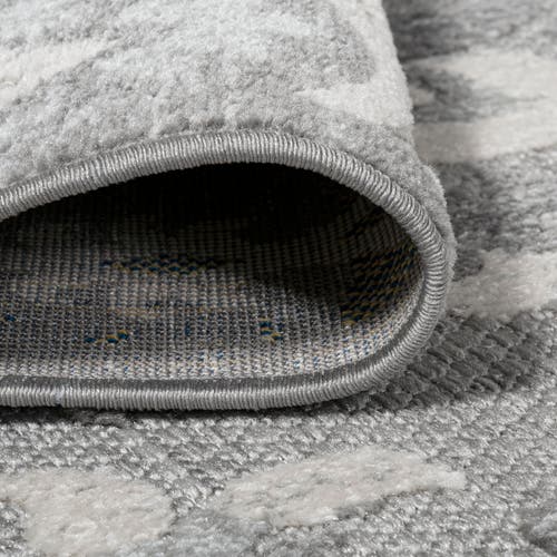 Jonathan Y Lucena Modern Medallion High-low Indoor/outdoor Area Rug In Light Gray/ivory