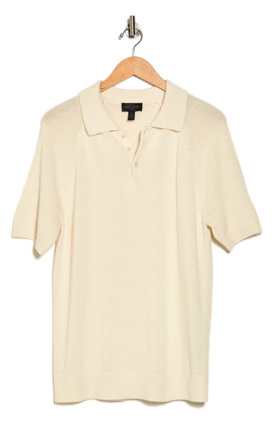 Shop M Magaschoni Rib Collar Polo In Ivory