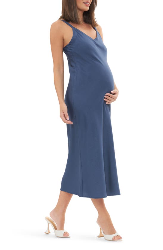 Shop Ripe Maternity Harlow Maternity Slipdress In Deep Blue