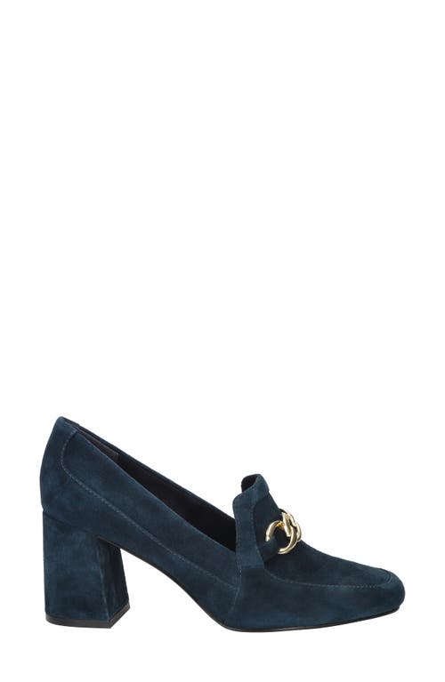 Bella Vita Tam Loafer Pump In Navy Kidsuede Leather