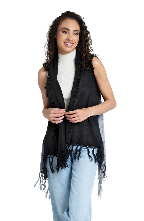 Saachi Faux Fur Fringe Vest In Black