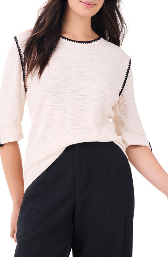 Shop Nic + Zoe Nic+zoe Stitched Up Sweater In Canvas