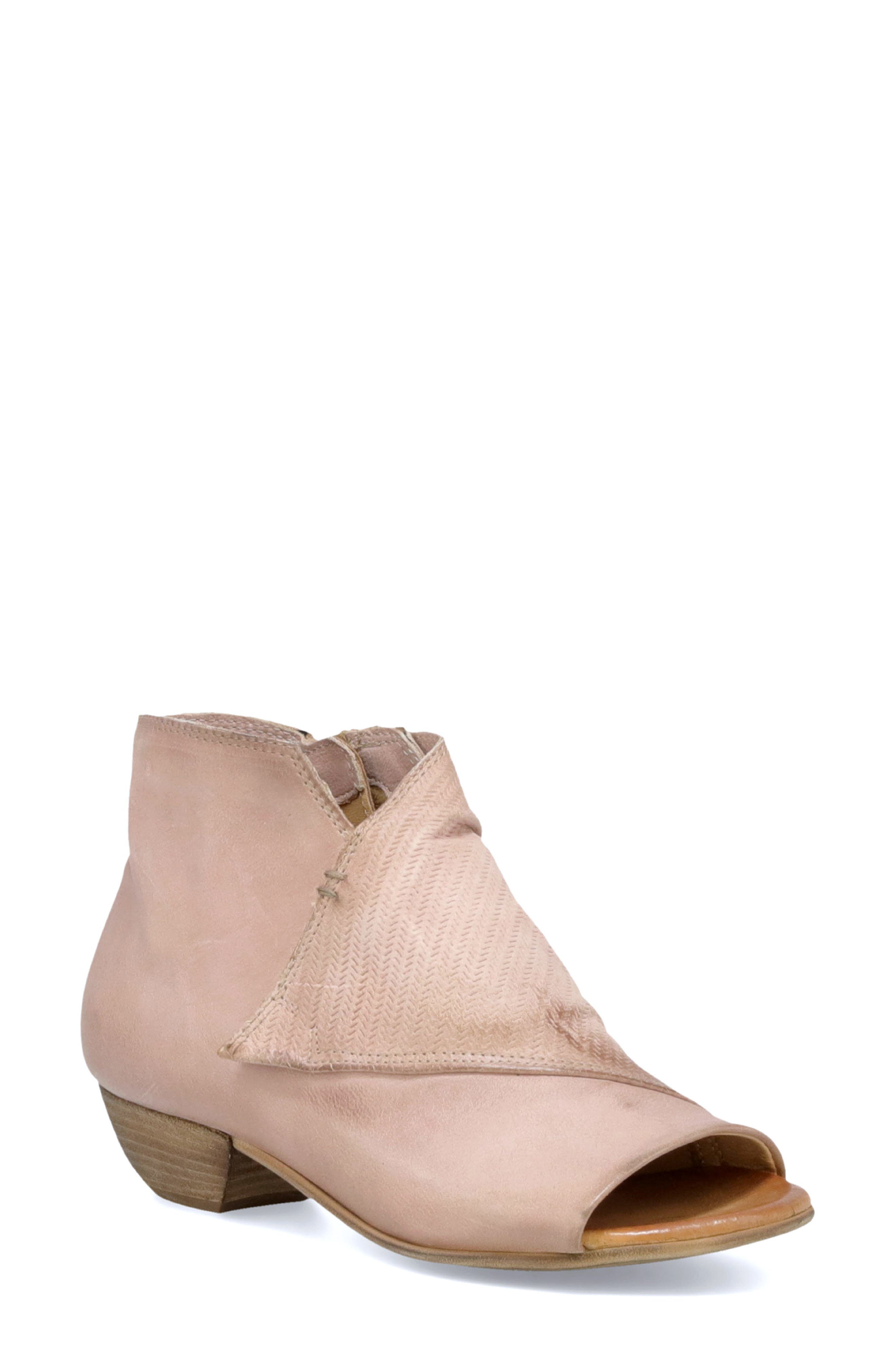 pink open toe booties