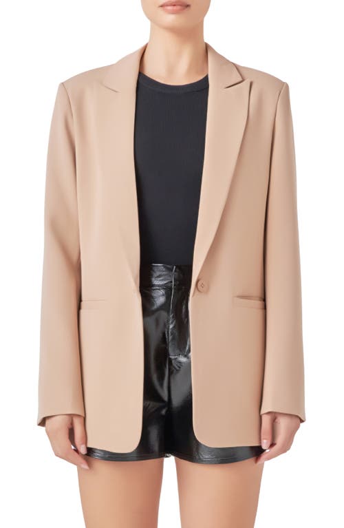 Shop Endless Rose Tailored Single Button Blazer In Khaki