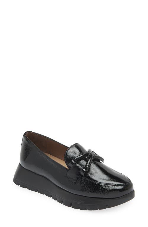 Shop Wonders Ath-leisure Platform Loafer In Black Patent Lea