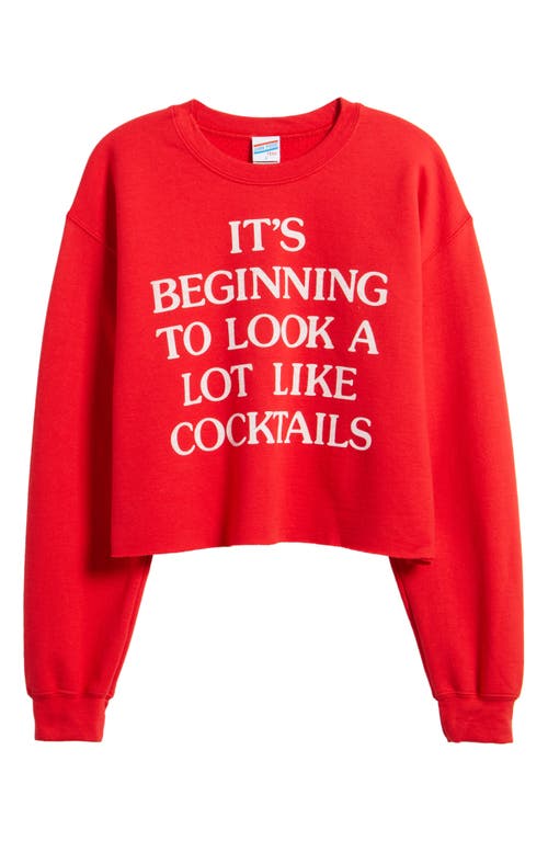 Shop Junk Food It's Beginning Holiday Cotton Graphic Sweatshirt In Red