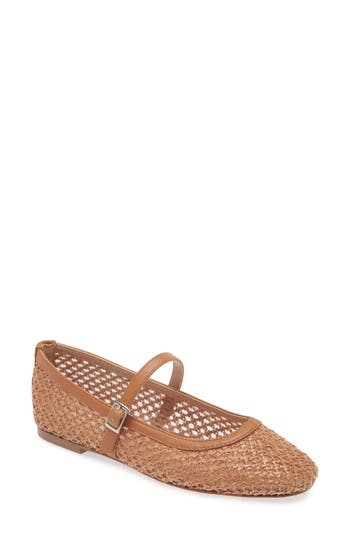 Steve Madden Caeli Mary Jane Flat In Tan