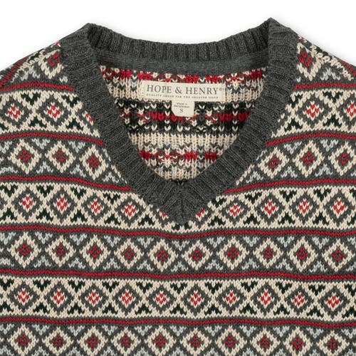Hope & Henry Boys' Organic Intarsia Sweater Vest, Kids In Merry Intarsia Stripe